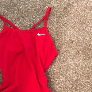 Red Nike One Piece Swimsuit